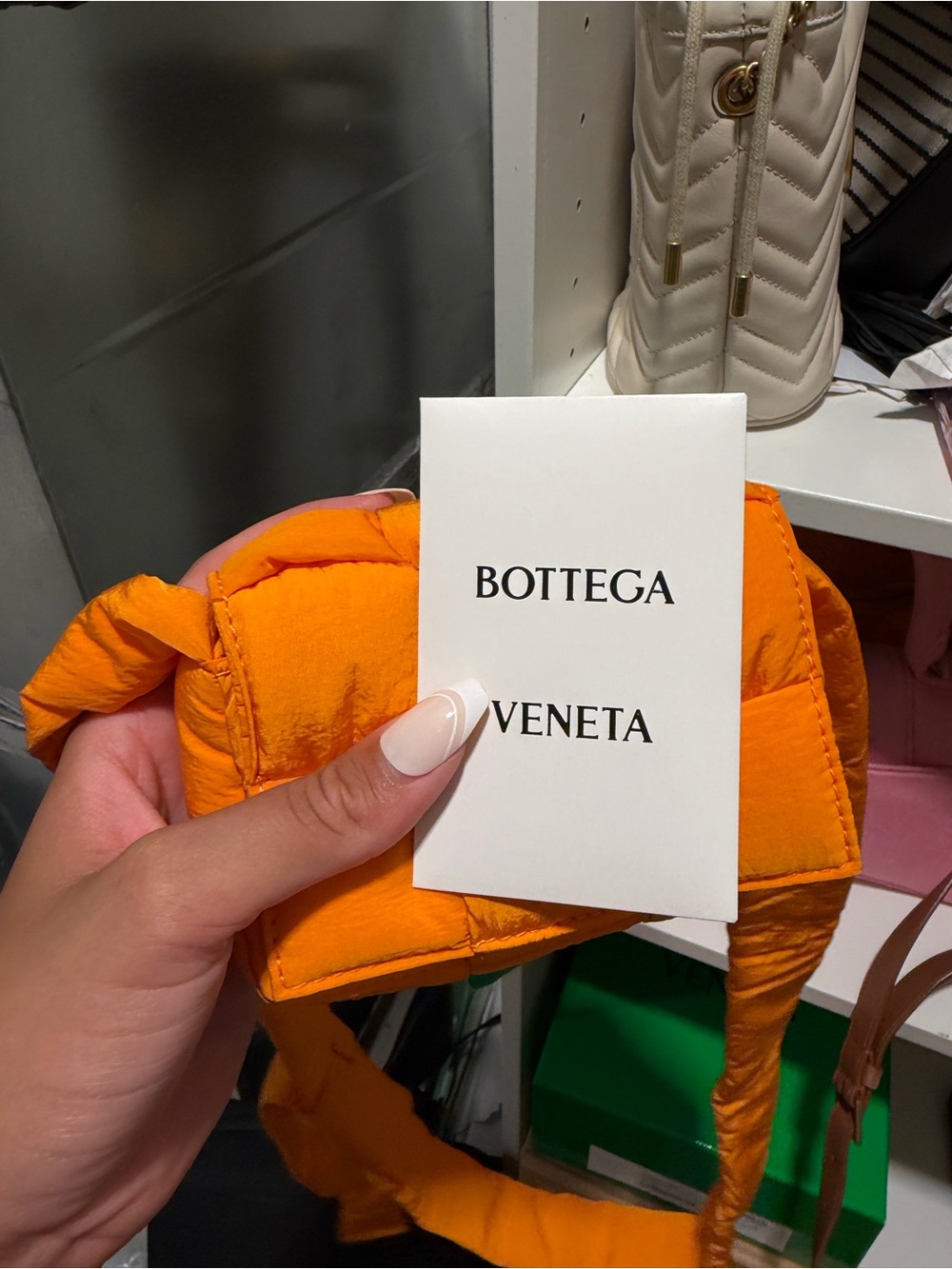 Bottega Veneta Orange Padded Mini Bag